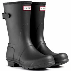 Hunter Women's Original Back Adjustable Short Rain Boots In Black -Hunter Shop 1 3 135 hunter short badj black 3 1100x