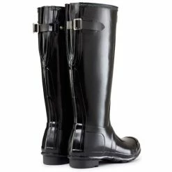 Hunter Women's Original Back Adjustable Gloss Rain Boots In Black -Hunter Shop 1 7 179 hunt tall adjustable gloss black 1 1100x