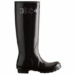 Hunter Women's Original Tall Gloss Rain Boots In Black