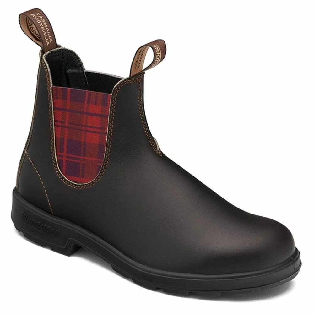 Blundstone Women's Original 2100 In Brown With Burgundy Tartan Elastic 3 Blundstone Women's Original 2100 In Brown With Burgundy Tartan Elastic