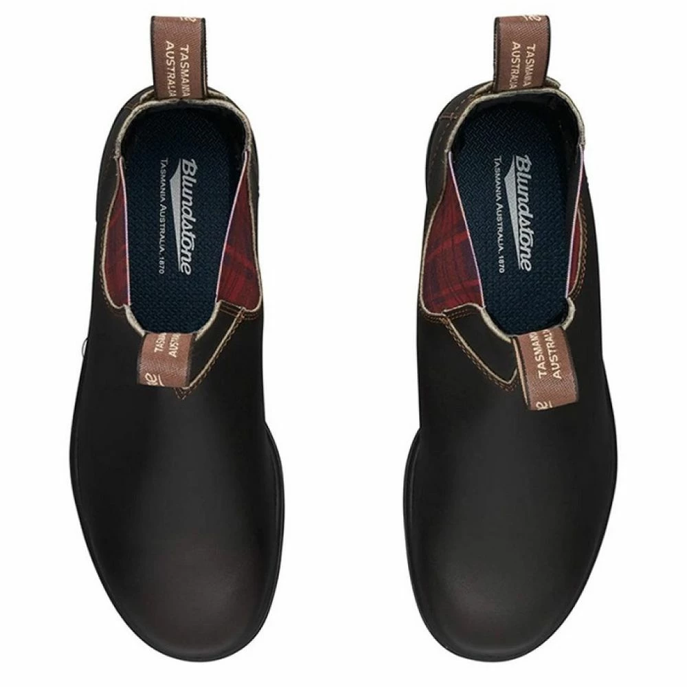 Blundstone Women's Original 2100 In Brown With Burgundy Tartan Elastic 7 Blundstone Women's Original 2100 In Brown With Burgundy Tartan Elastic - Image 5