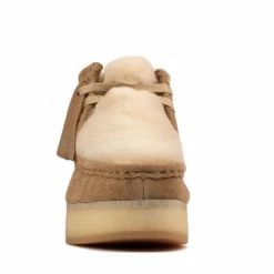 Clarks Women's Wallabee Wedge In Light Tan Suede -Hunter Shop 26163281 w 4 1100x