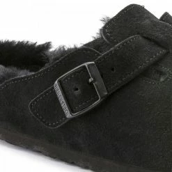 Birkenstock Boston Shearling Suede Leather In Black -Hunter Shop 2 5 259883 detail 1 1100x
