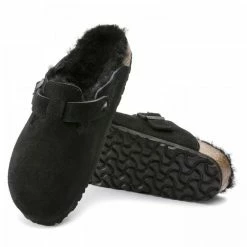 Birkenstock Boston Shearling Suede Leather In Black -Hunter Shop 2 5 259883 sole 1100x