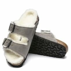 Birkenstock Women's Arizona Shearling In Stone Coin -Hunter Shop BI 1017402 521W 3 1100x