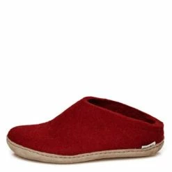 Glerups Open Heel Leather Sole In Red -Hunter Shop GL SLIP LE RED 1033 4 1100x