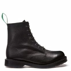 Solovair 8 Eye Derby Boot In Black Grain
