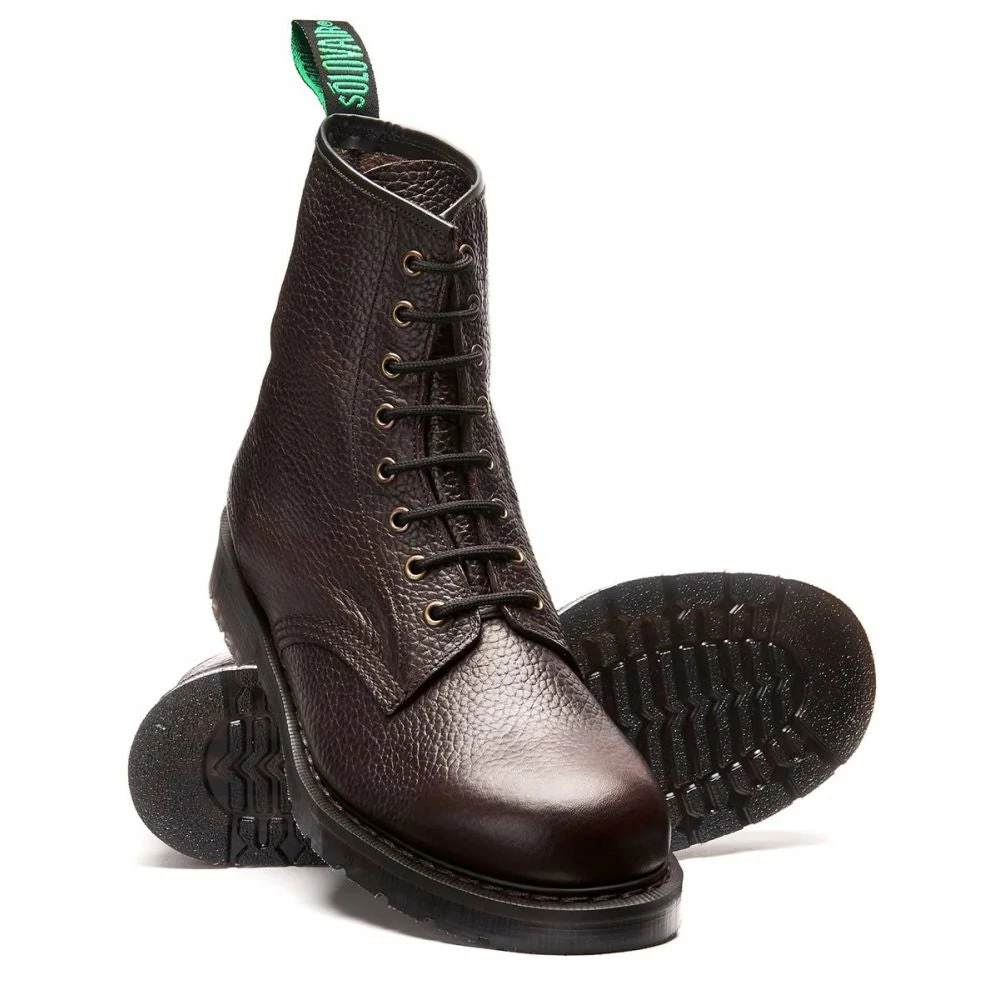 Solovair 8 Eye Derby Boot In Dark Brown Grain 4 Solovair 8 Eye Derby Boot In Dark Brown Grain - Image 2