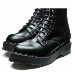 Solovair 8 Eye Zip Platform Derby Boot In Black Hi-Shine -Hunter Shop SV S8 551 BK ZIP HI 111 4 1100x