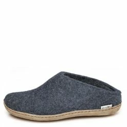 Glerups Open Heel Leather Sole In Denim -Hunter Shop b10 left 1100x