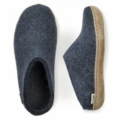 Glerups Open Heel Leather Sole In Denim -Hunter Shop b10 pair 2 1100x