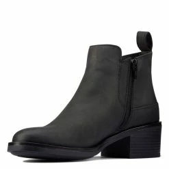 Clarks Women's Memi Zip In Black Leather -Hunter Shop cl 26161654 1352 3 1100x