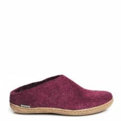 Glerups Women's Open Heel Leather Sole In Cranberry