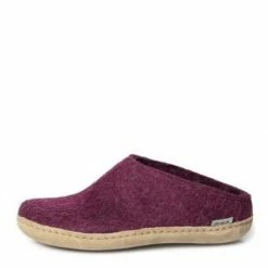 Glerups Women's Open Heel Leather Sole In Cranberry -Hunter Shop g l gl slipon cran 4 1100x