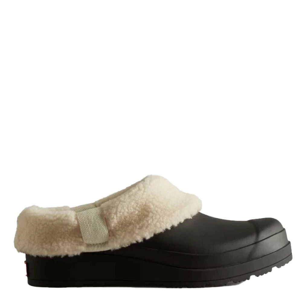 Hunter Women's Play Vegan Shearling Insulated Clogs In Black 3 Hunter Women's Play Vegan Shearling Insulated Clogs In Black