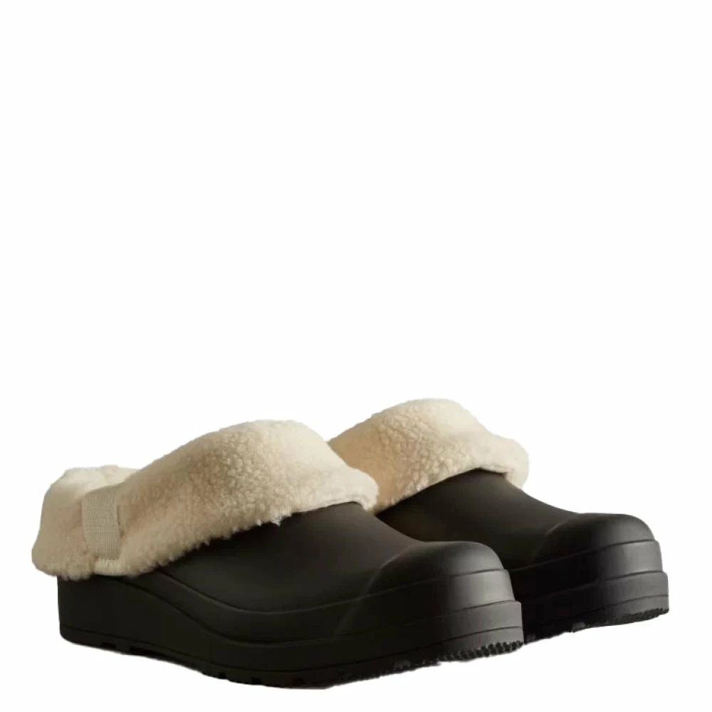 Hunter Women's Play Vegan Shearling Insulated Clogs In Black 4 Hunter Women's Play Vegan Shearling Insulated Clogs In Black - Image 2