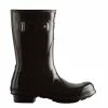 Hunter Women's Original Short Gloss Rain Boots In Black -Hunter Shop ht wfs1000rgl 1055 1 1100x
