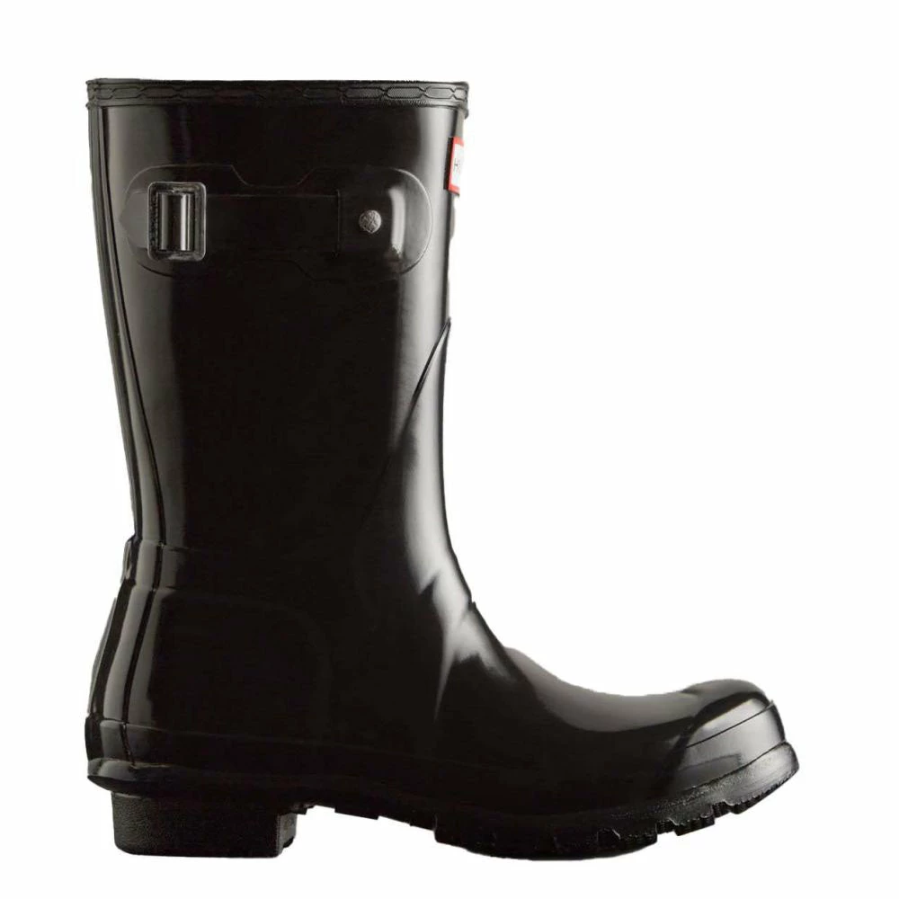 Hunter Women's Original Short Gloss Rain Boots In Black 3 Hunter Women's Original Short Gloss Rain Boots In Black