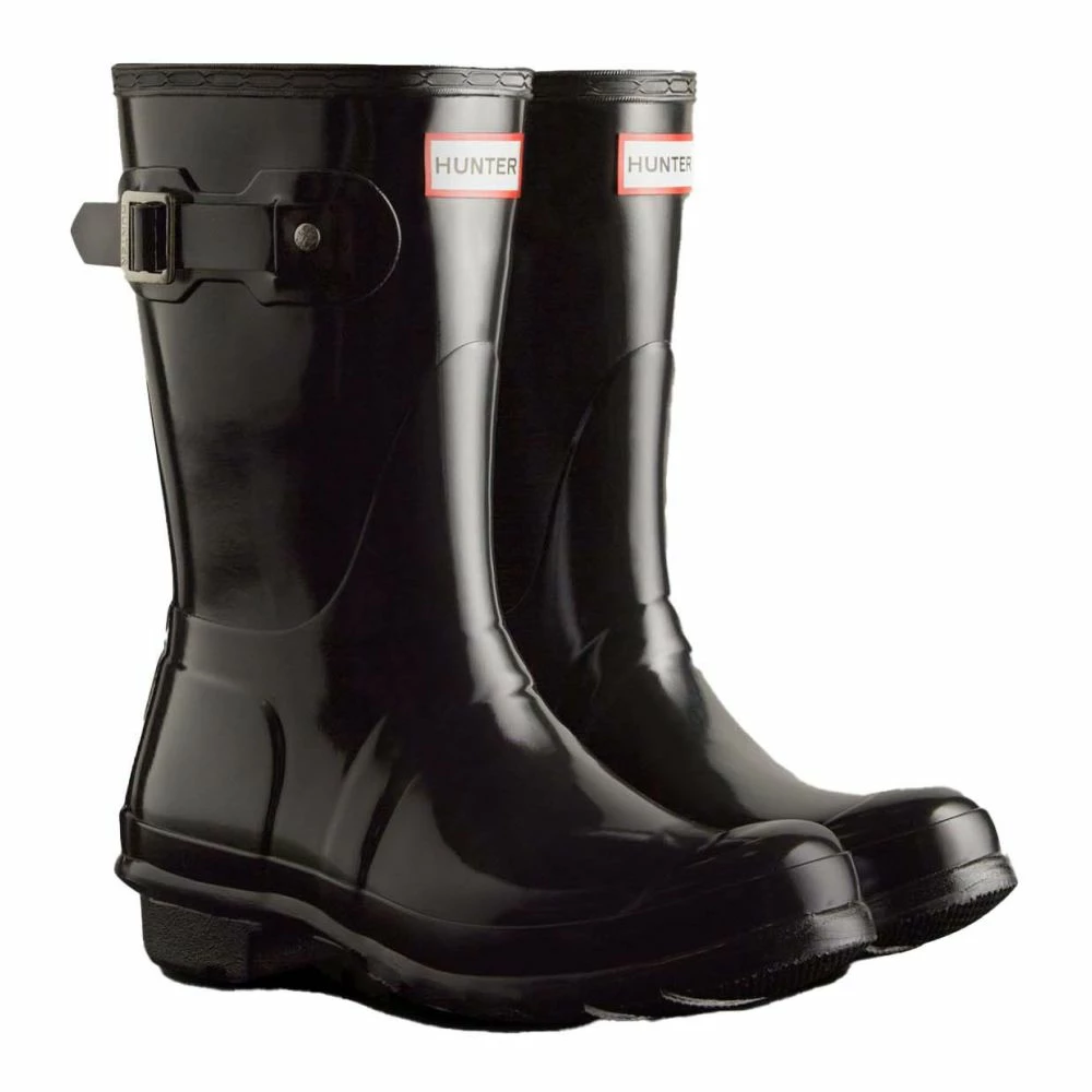 Hunter Women's Original Short Gloss Rain Boots In Black 4 Hunter Women's Original Short Gloss Rain Boots In Black - Image 2
