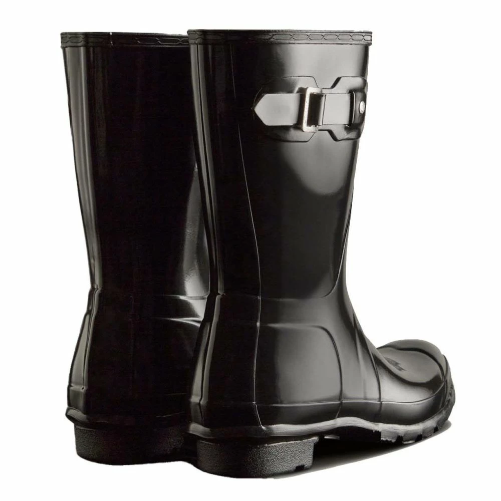 Hunter Women's Original Short Gloss Rain Boots In Black 5 Hunter Women's Original Short Gloss Rain Boots In Black - Image 3