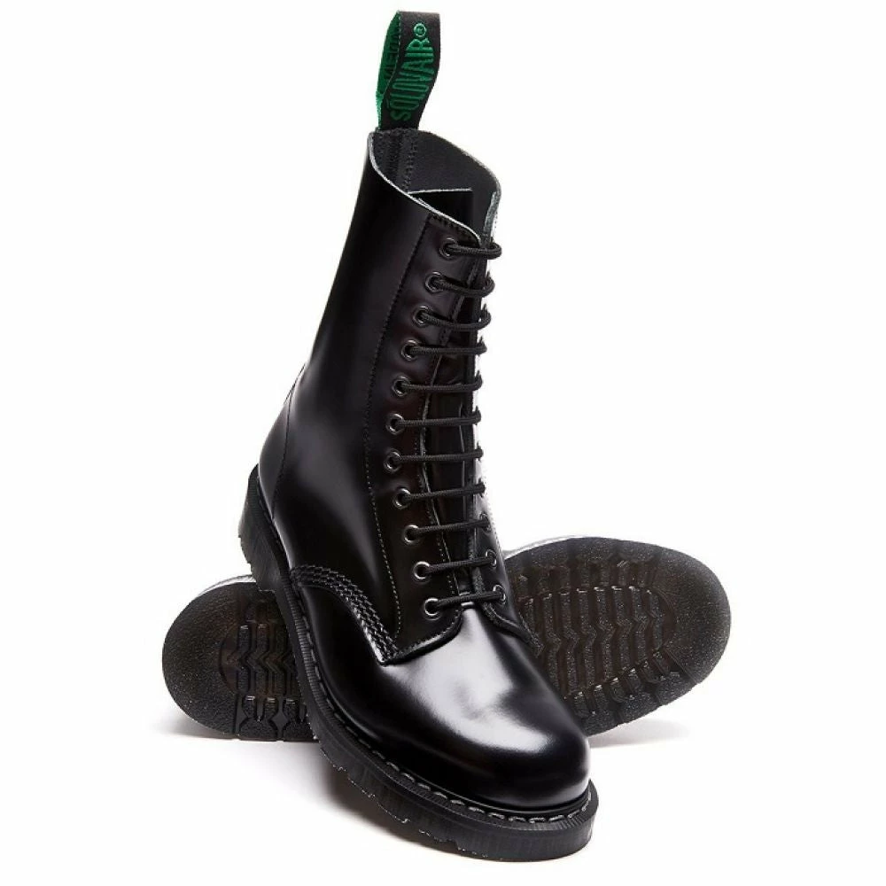 Solovair 11 Eye Derby Boot In Black Hi-Shine 4 Solovair 11 Eye Derby Boot In Black Hi-Shine - Image 2