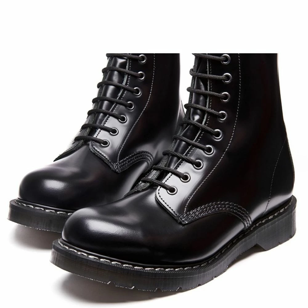 Solovair 8 Eye Derby Boot In Black Hi-Shine 5 Solovair 8 Eye Derby Boot In Black Hi-Shine - Image 3