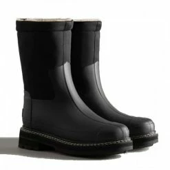 Hunter Women's Refined Stitch Roll Top Sherpa Boots In Black -Hunter Shop wfs1010nes blk 3 1100x