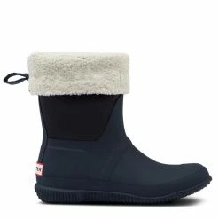 Hunter Women's Original Insulated Roll Top Sherpa Boots In Hunter Navy